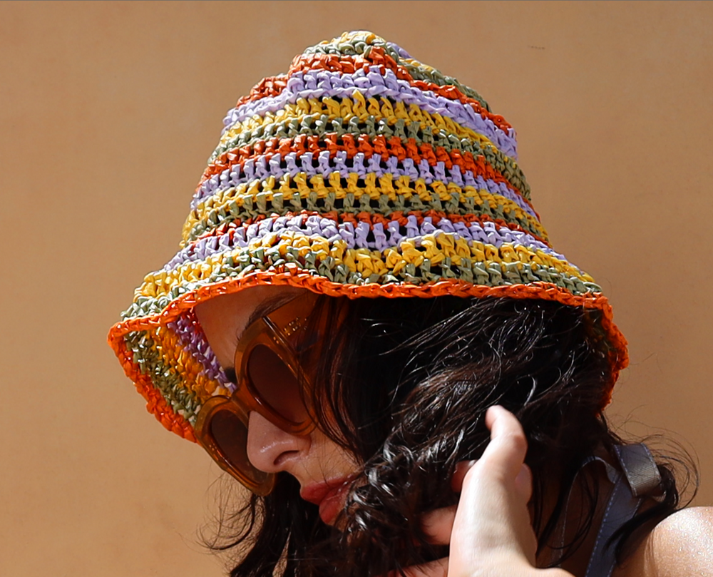 Crochet cheap raffia hat