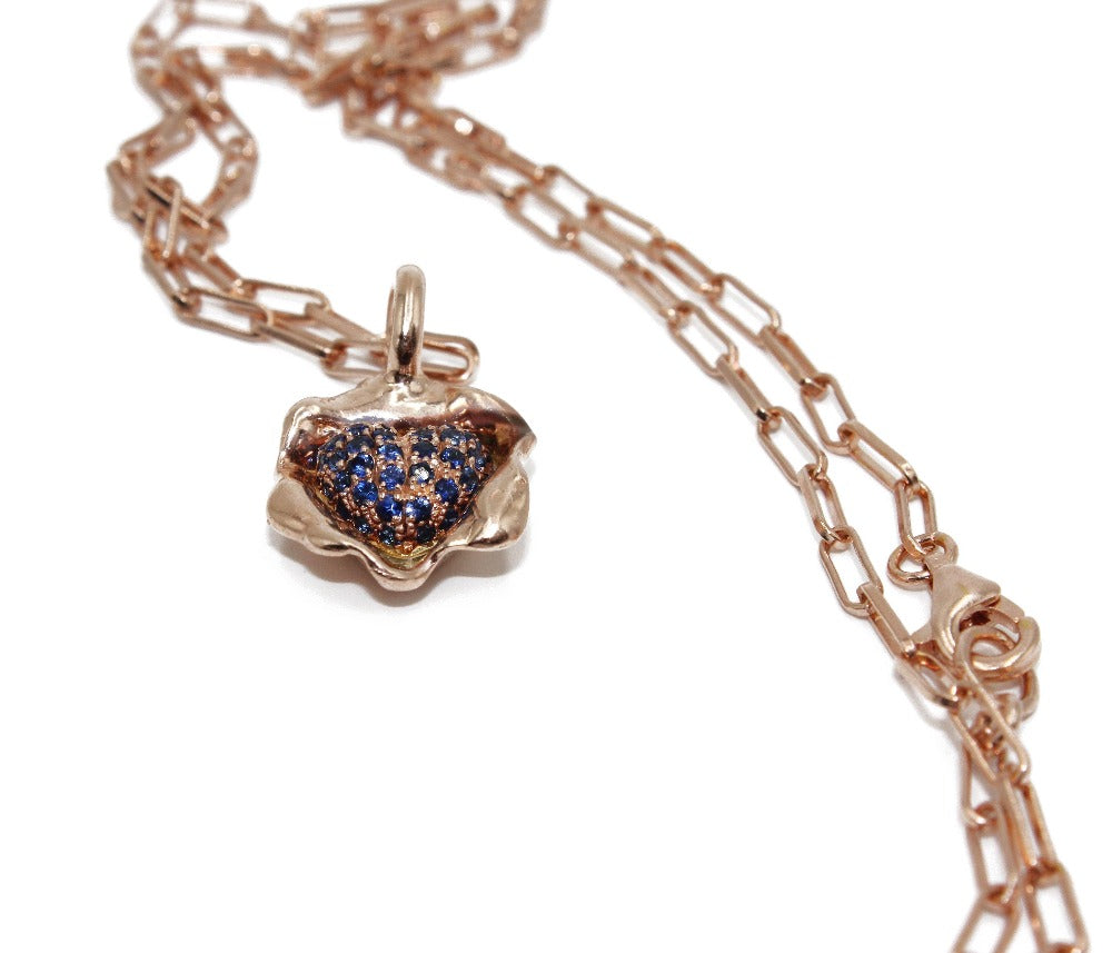 Self Love Pave Blue Sapphire Cluster Pendant Necklace - www.joa-diary.com