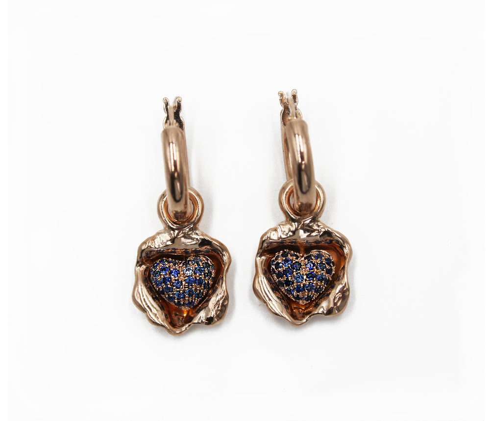 Pavé Sapphire Removable Heart Earrings