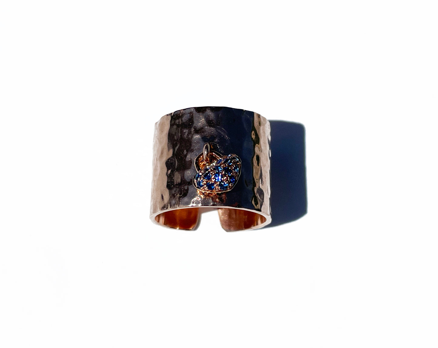 
                  
                    Hammered Ring With Pavé Sapphires
                  
                