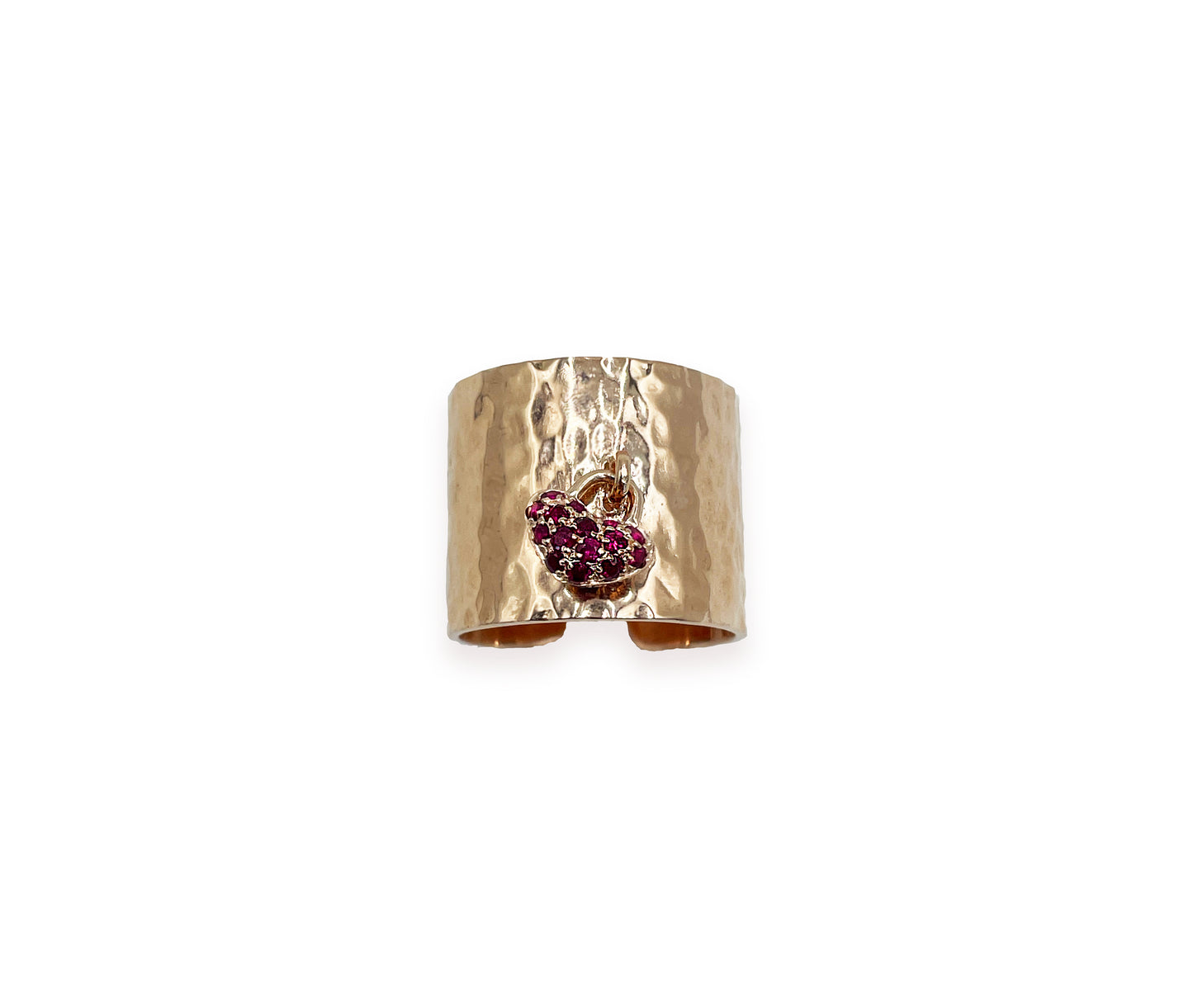 
                  
                    Hammered Ring with Pavé Rubies
                  
                